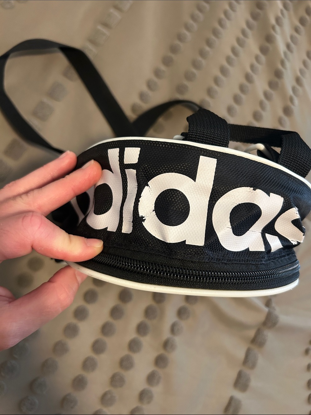 adidas Black and White Mini Backpack with Trefoil - Picture 3 of 7